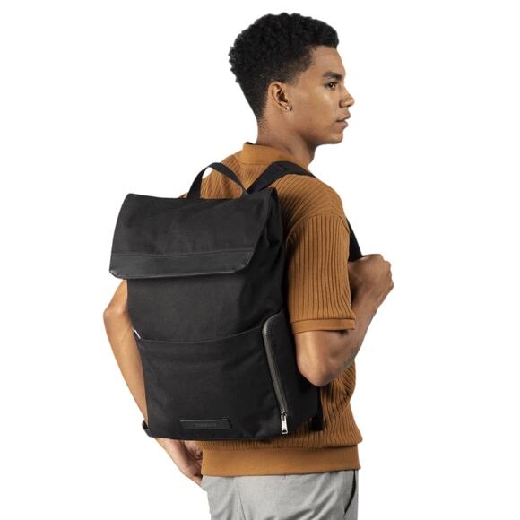 Timbuk2 Men's Jet Black Canvas Foundry Pack Laptop Backpack Work Travel G26-2 - Picture 1 of 9